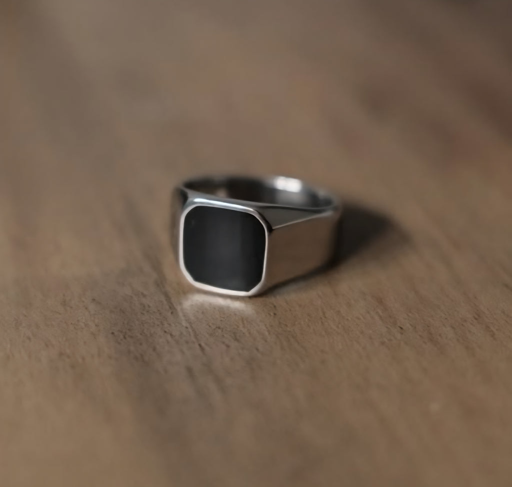 Square Agate Ring [Silver]